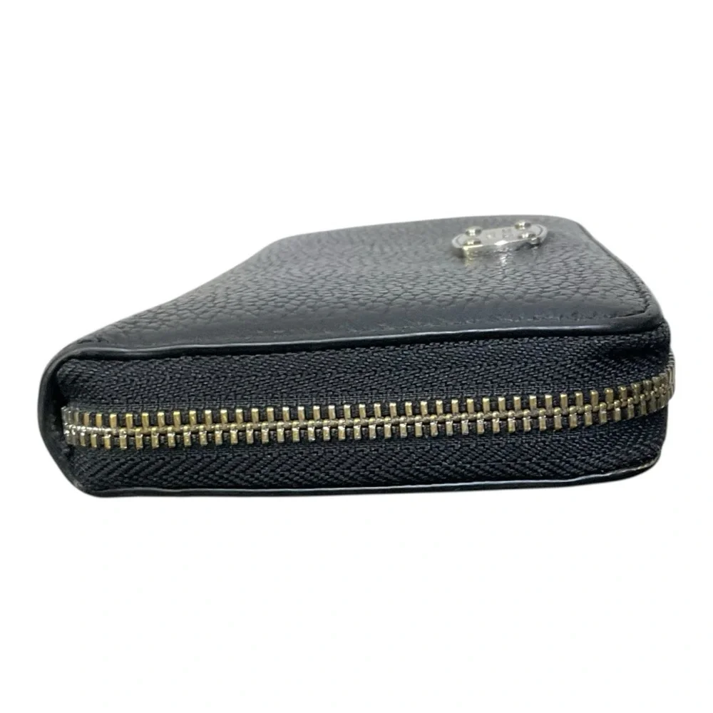 💼 Michael Kors Black Pebbled‎ Leather Zip-Around Wallet | Logo Plate